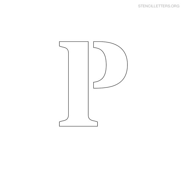 Stencil Letter Uppercase P