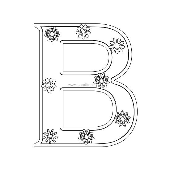 christmas stencil letter b
