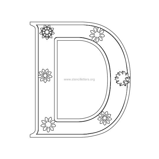christmas stencil letter d