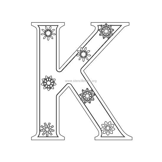 christmas stencil letter k