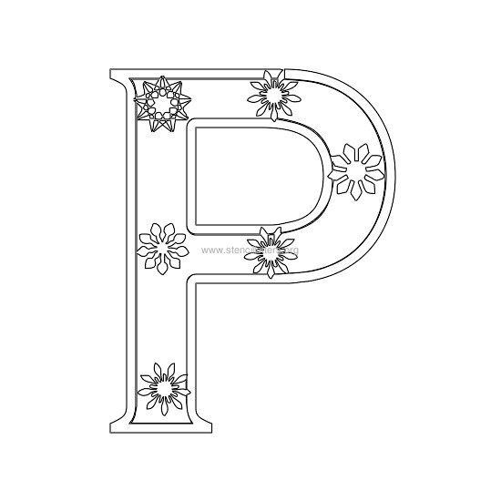 christmas stencil letter p