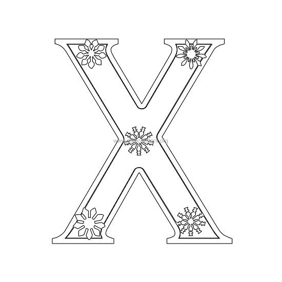 christmas stencil letter x