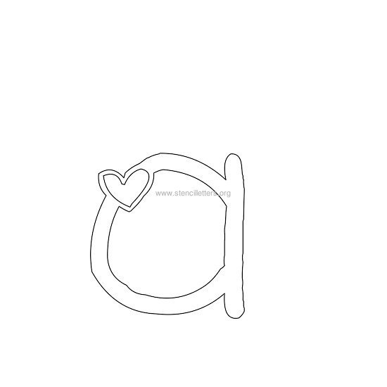 heart design stencil letter a