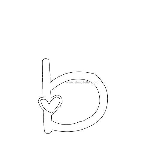 heart design stencil letter b
