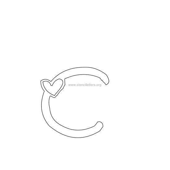 heart design stencil letter c