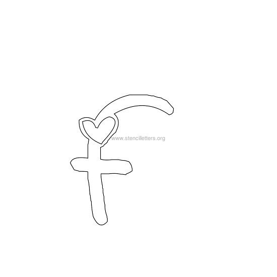 heart design stencil letter f