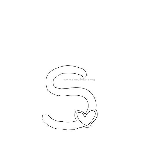 heart design stencil letter