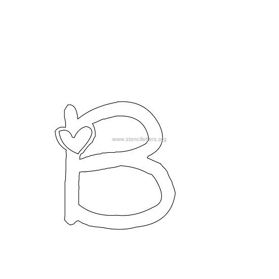 heart design stencil letter b