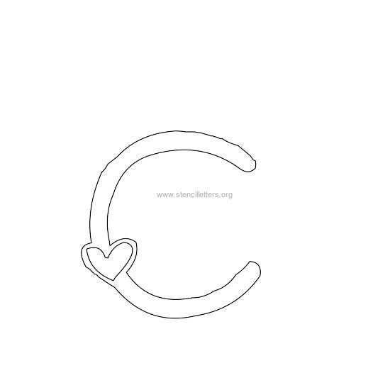 heart design stencil letter c