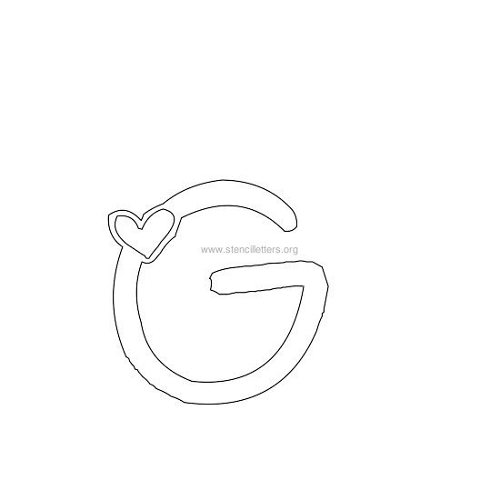 heart design stencil letter g