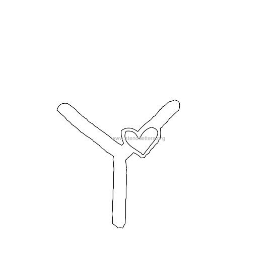 heart design stencil letter y