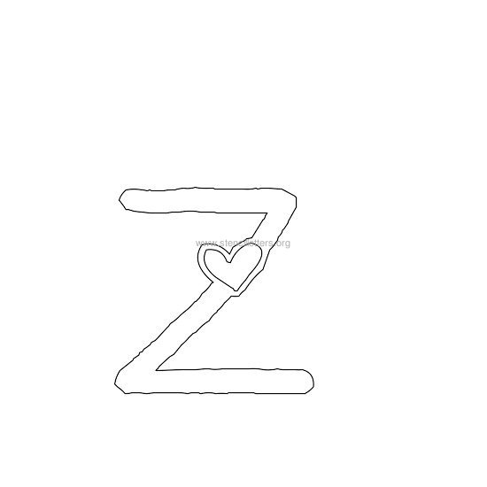 heart design stencil letter z