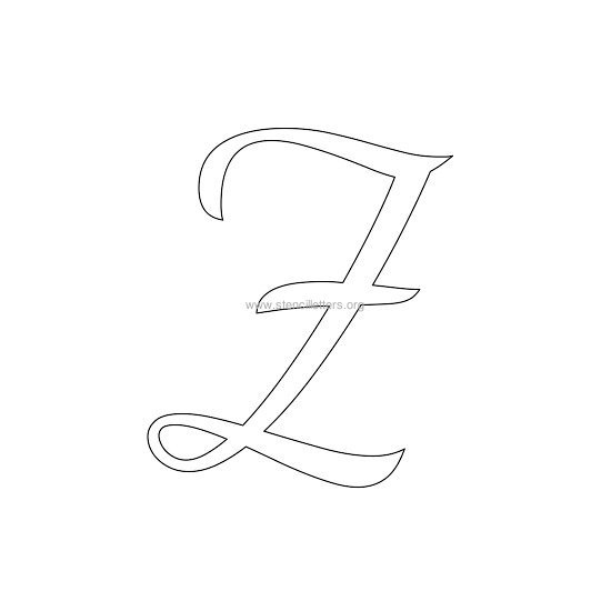 uppercase wedding stencil letter z