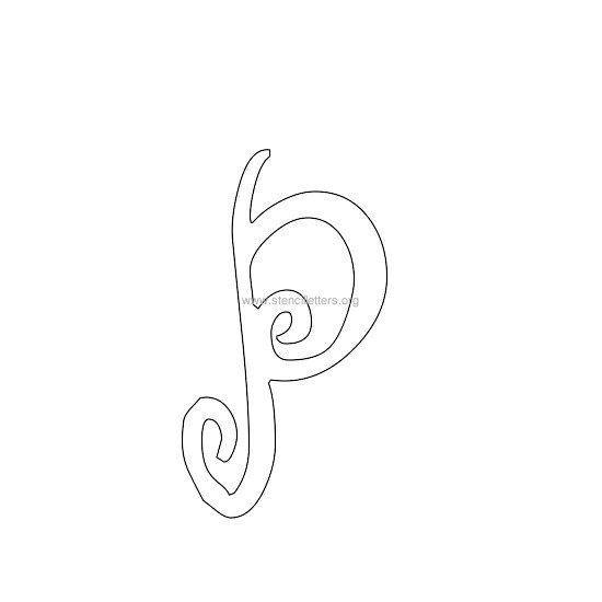 lowercase scrapbooking stencil letter p