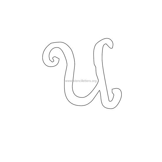 lowercase scrapbooking stencil letter u