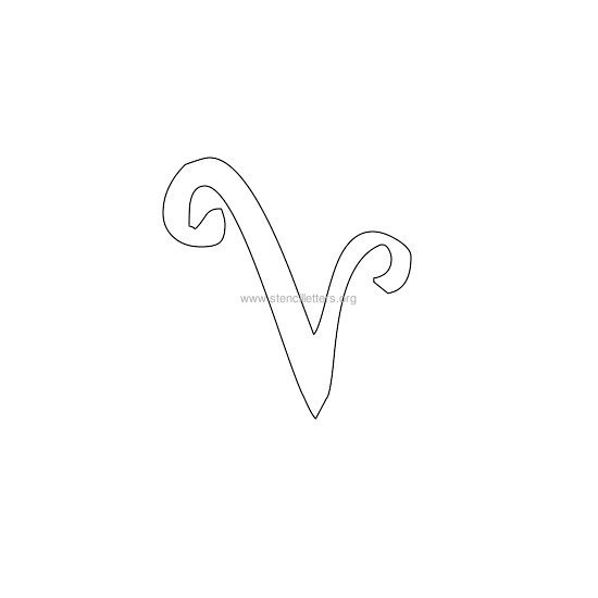 lowercase scrapbooking stencil letter v