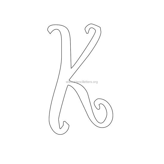 uppercase scrapbooking stencil letter k