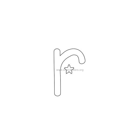 star design stencil letter r