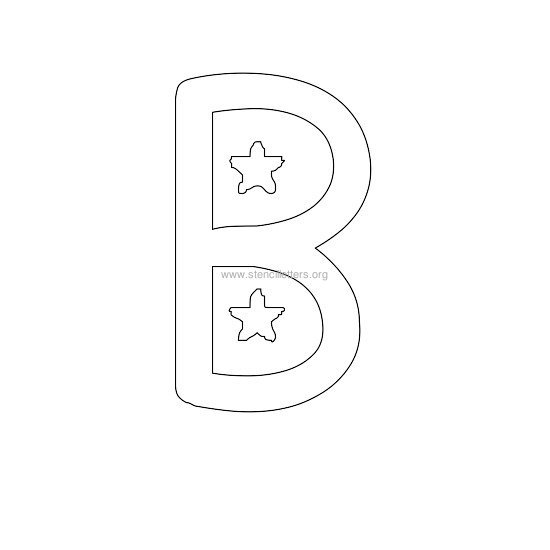 star design stencil letter b