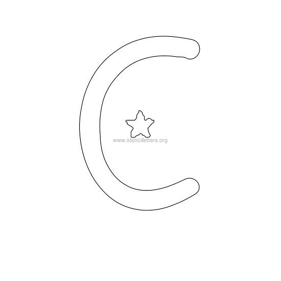 star design stencil letter c
