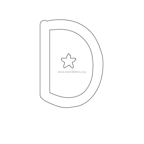 star design stencil letter d