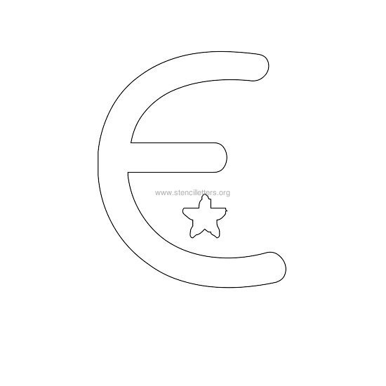 star design stencil letter e