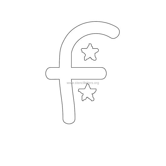 star design stencil letter f