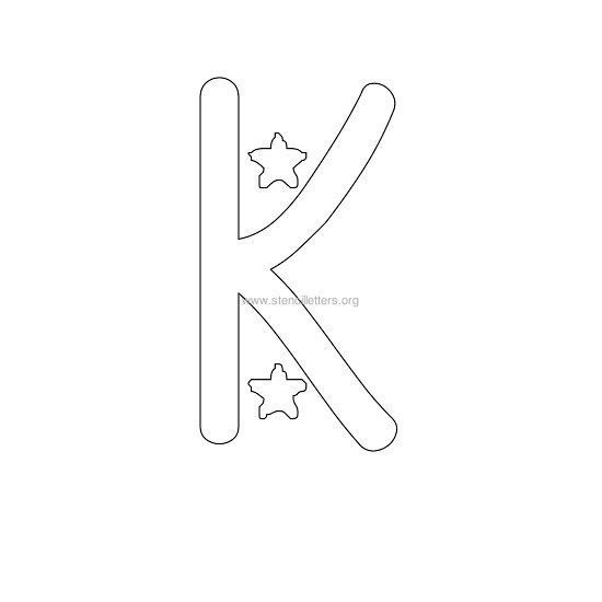star design stencil letter k