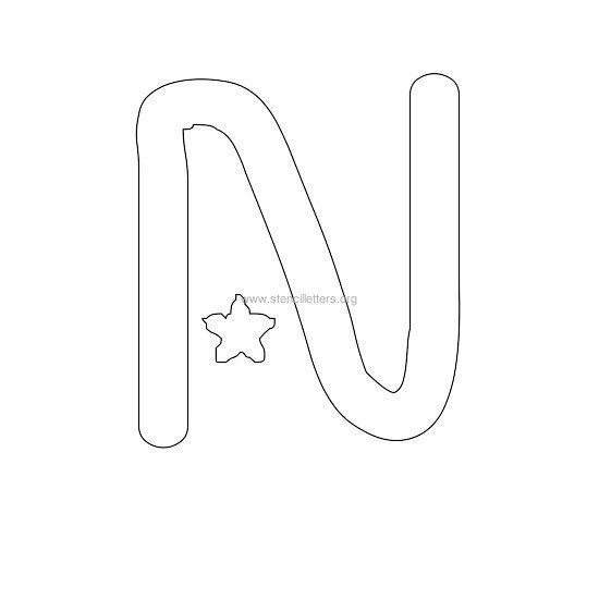 star design stencil letter n