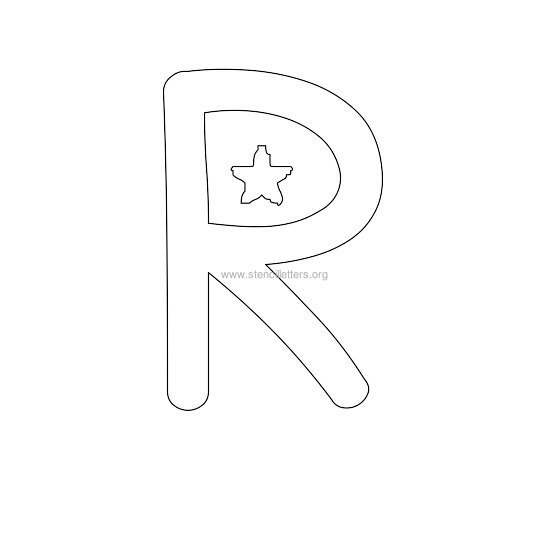 star design stencil letter r