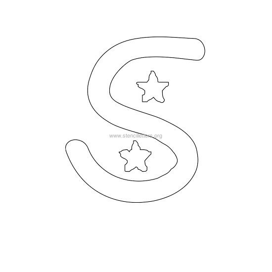 star design stencil letter s