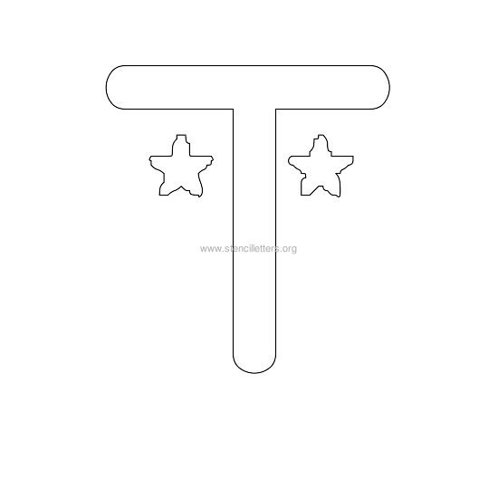 star design stencil letter t