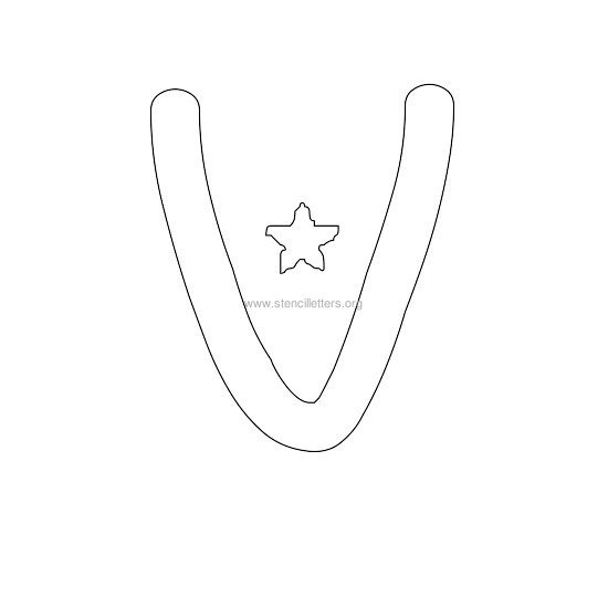 star design stencil letter v