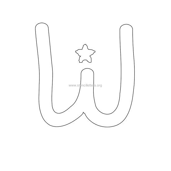 star design stencil letter w