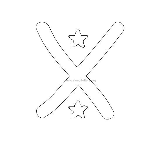star design stencil letter x