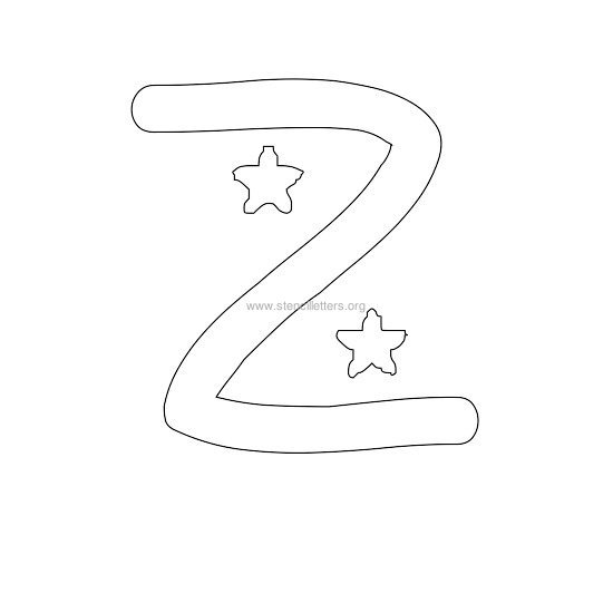 star design stencil letter z