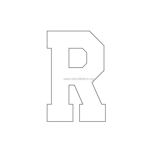 varsity stencil letter r
