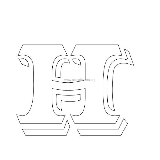 victorian stencil letter h