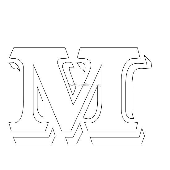 victorian stencil letter m