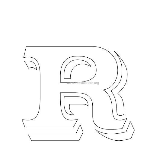 victorian stencil letter r