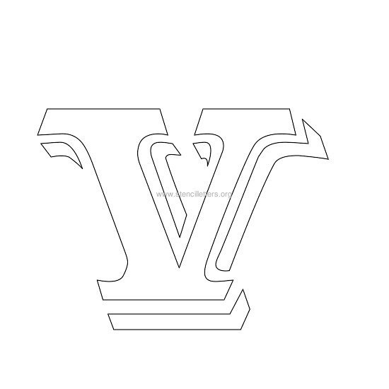 victorian stencil letter v