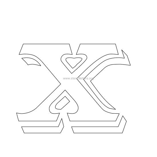 victorian stencil letter x