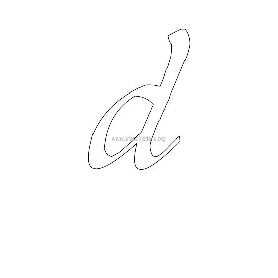 lowercase calligraphy wall stencil letter d