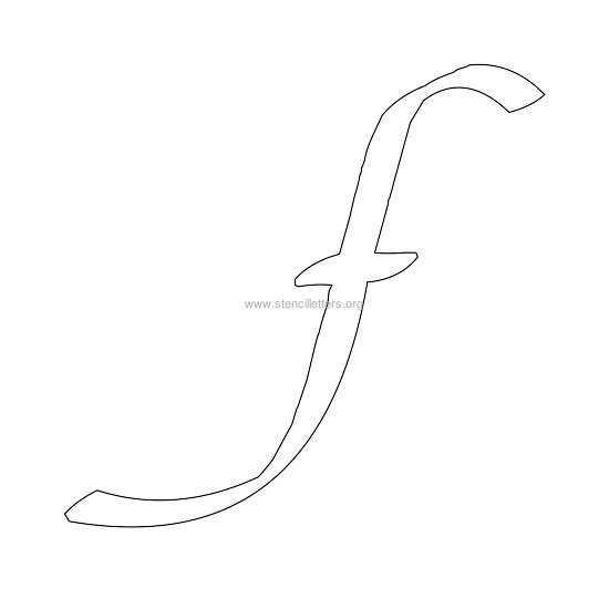 lowercase calligraphy wall stencil letter f