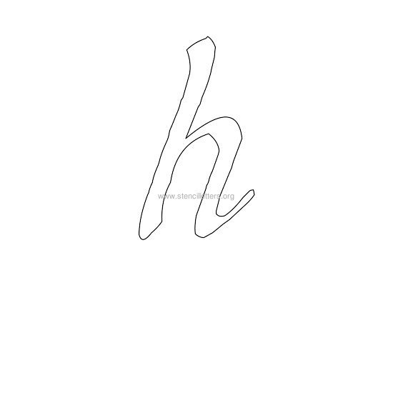 lowercase calligraphy wall stencil letter h