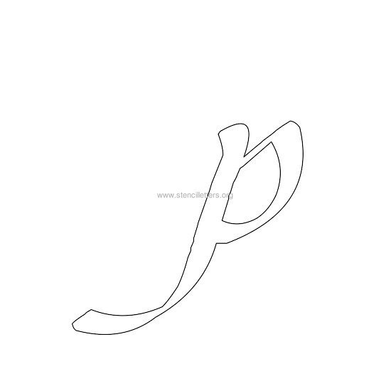 lowercase calligraphy wall stencil letter p