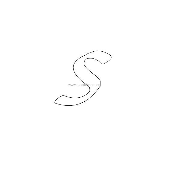 lowercase calligraphy wall stencil letter s