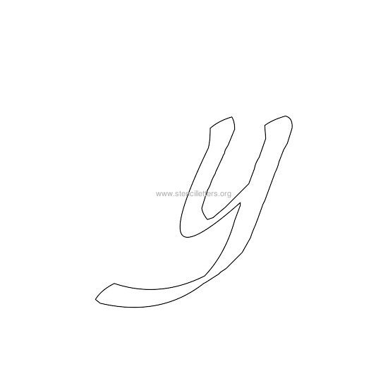 lowercase calligraphy wall stencil letter y