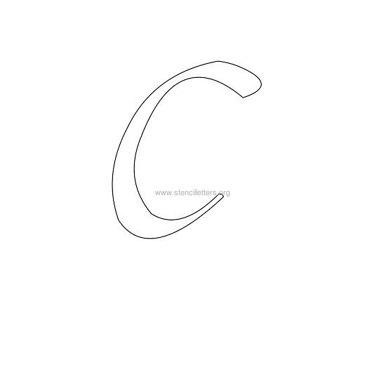 uppercase calligraphy wall stencil letter c