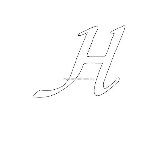 uppercase calligraphy wall stencil letter h